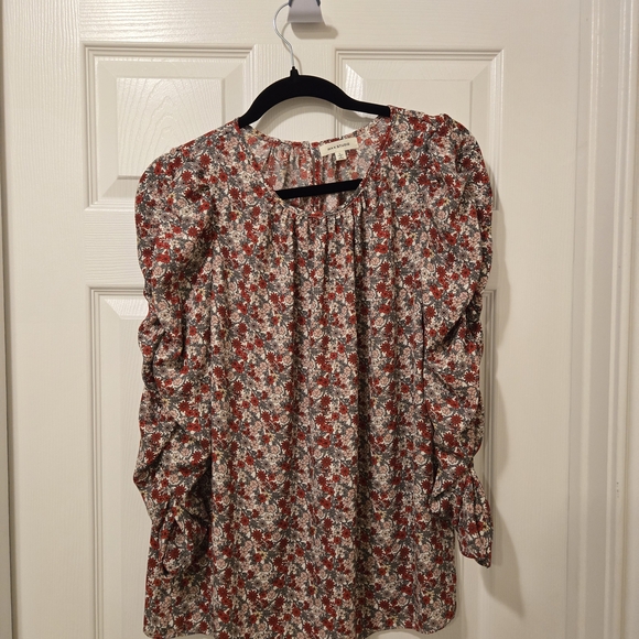 Max Studio Tops - Max Studio Red and White Floral Blouse